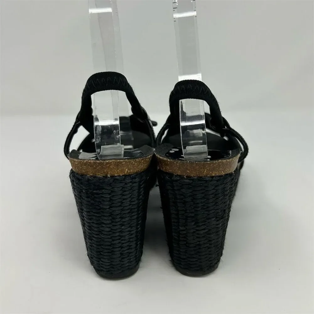 Donald J Pliner Women's Black Slingback Wedge Sandals Size 9.5 Casual Summer